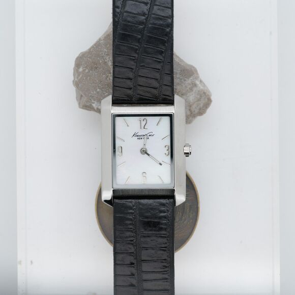 Kenneth Cole KC2567 Tank - 22mm MoP Dial - New Battery - Black Croco Leather main image 4